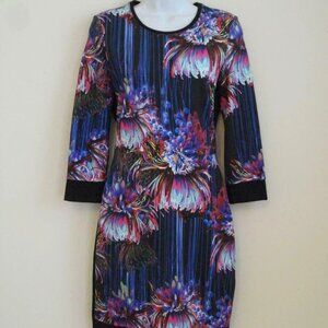 NWT ROBERTO CAVALLI Multi Color Jersey Manlea 3/4 Sleeve Knit Dress 42/8